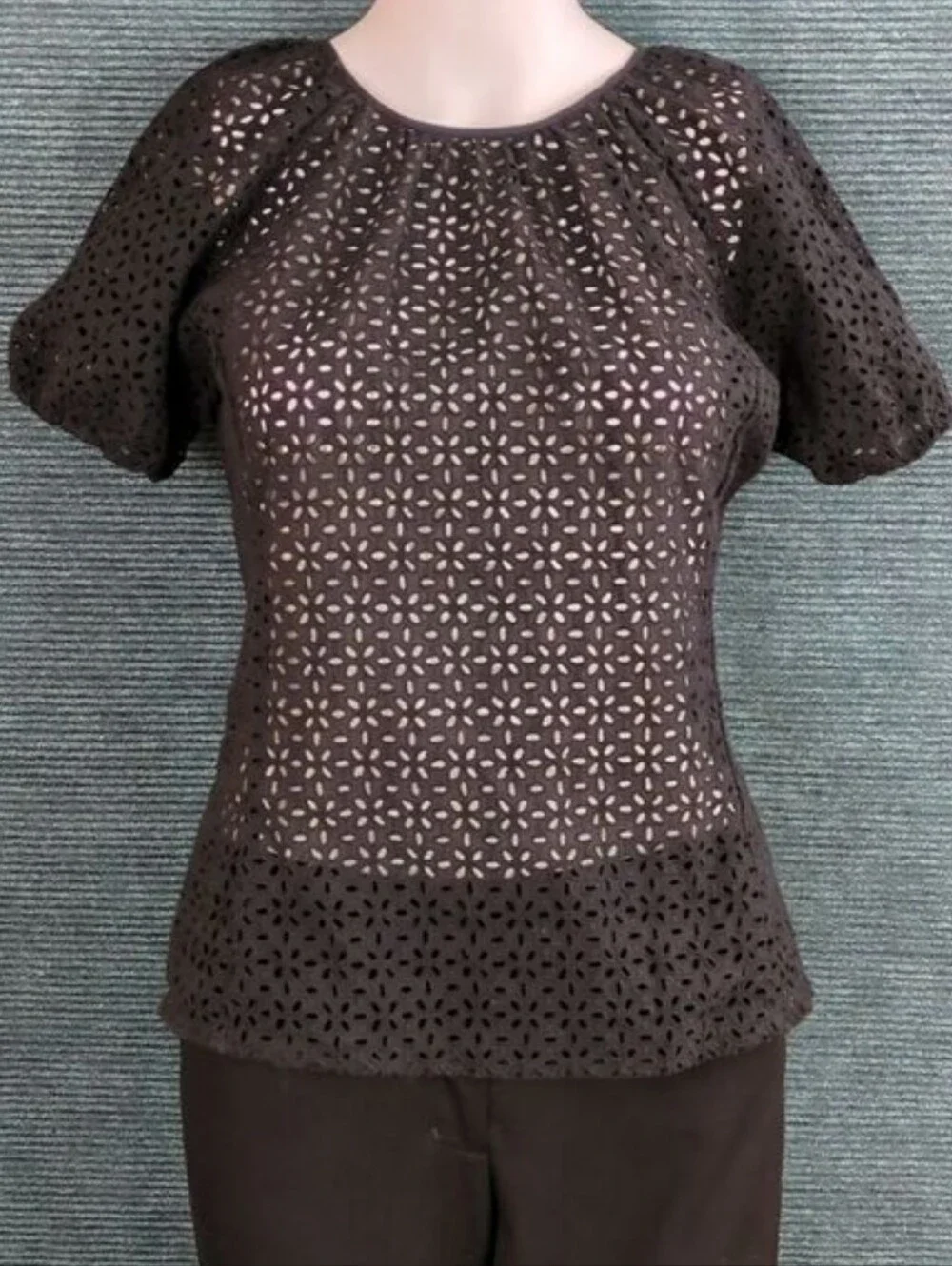 J. Crew Re-Imagined by J. Crew Eyelet Top, Puff Sleeves